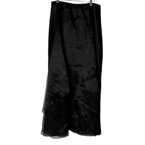 Alex Evenings Skirt Large Black Maxi Tiered Halloween Dark Academia Goth